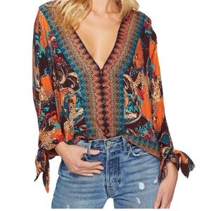 Free People Catch Me If You Can Top Purple Medium M Like New